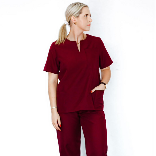 Scrub Top | Maroon