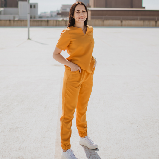 Scrub Top | Mustard