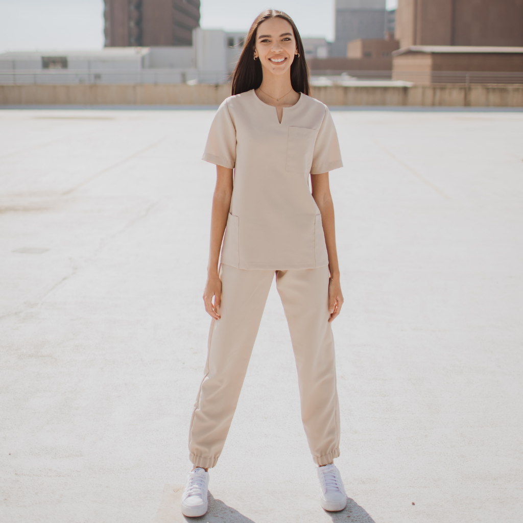 Scrub Top | Beige