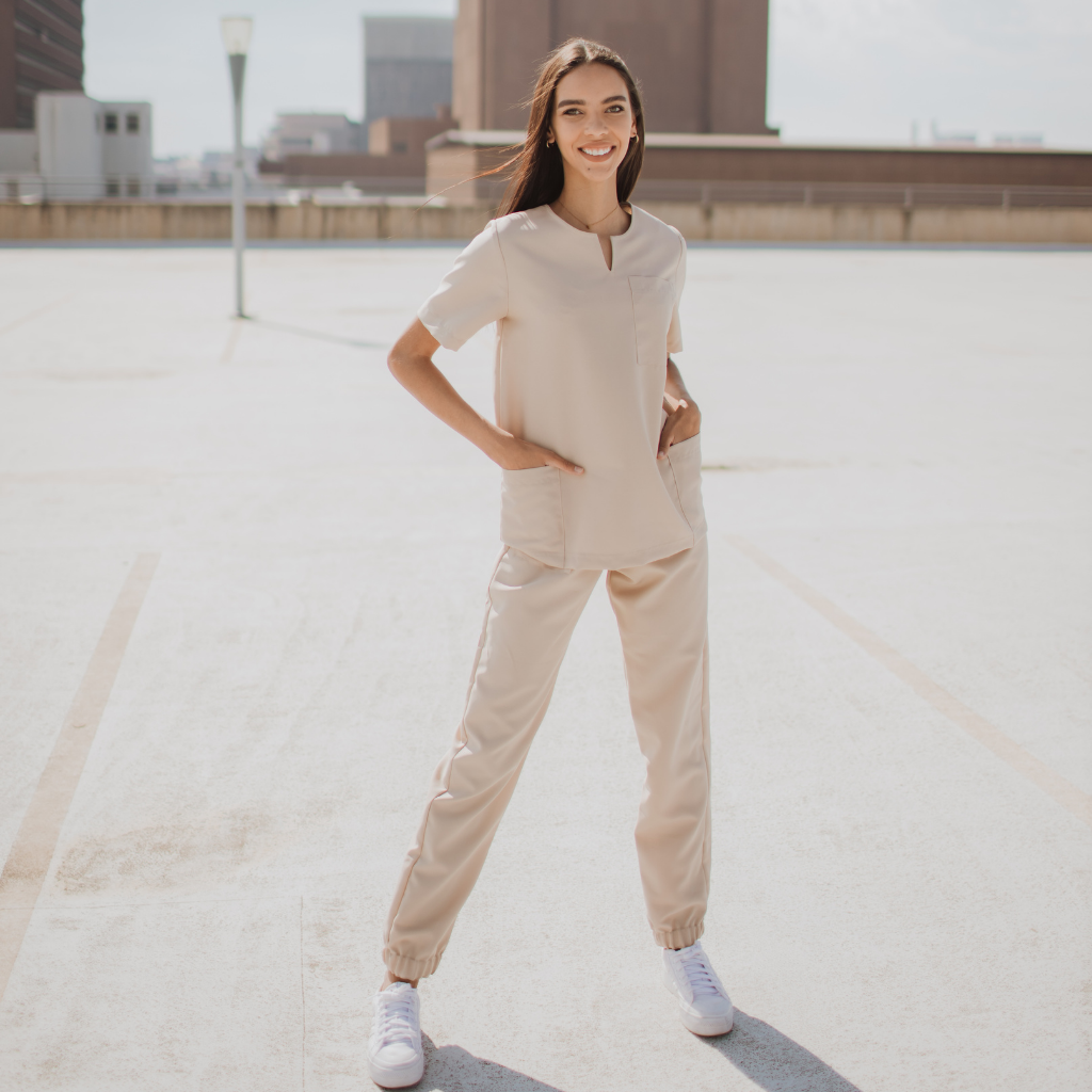 Scrub Top | Beige