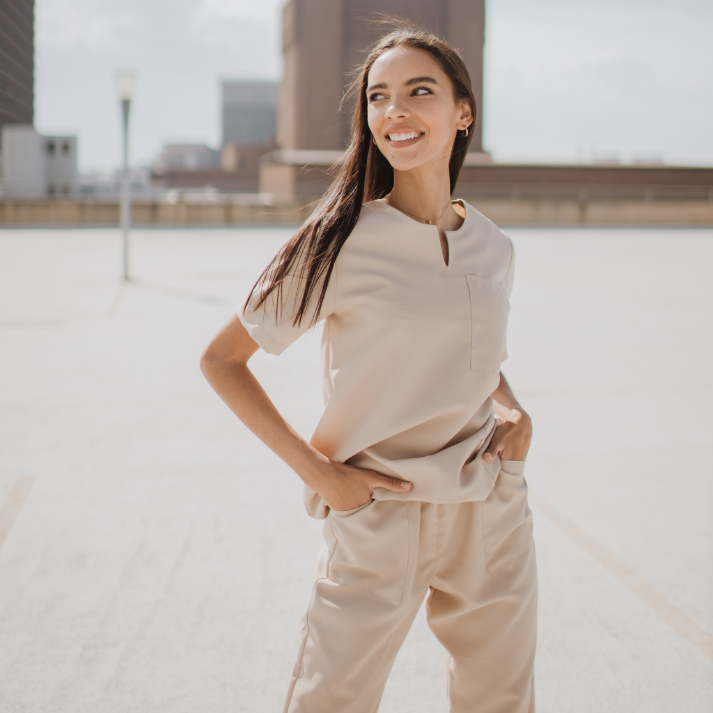 Scrub Top | Beige