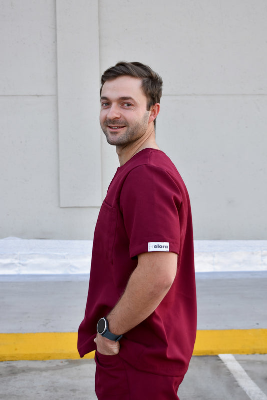 Scrub Top | Maroon